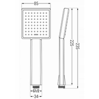 Ručná sprchová hlavica MAXMAX MEXEN R-45 - 1 funkcia - 225x85 mm - čierna, 79545-70