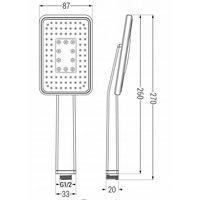 Ručná sprchová hlavica MAXMAX MEXEN R-54 - 1 funkcia - 260x87 mm - čierna/chróm, 79554-71