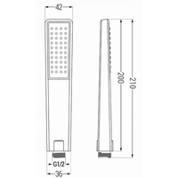 Ručná sprchová hlavica MAXMAX MEXEN R-72 - 1 funkcia - 200x42 mm - čierna, 79572-70