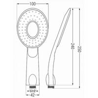 Ručná sprchová hlavica MAXMAX MEXEN R-73 - 1 funkcia - 240x100 mm - čierna, 79573-70