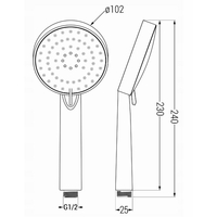 Ručná sprchová hlavica MAXMAX MEXEN R-75 - 3 funkcie - 230x102 mm - čierna, 79575-70