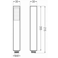 Ručná sprchová hlavica MAXMAX MEXEN R-77 - 1 funkcia - 215x30 mm - čierna, 79577-70