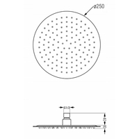 Sprchová dažďová hlavica MAXMAX MEXEN SLIM - guľatá - 25 cm - biela, 79225-20