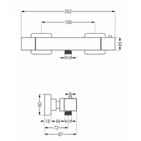 Termostatická batéria MAXMAX MEXEN CUBE - biela, 77200-20