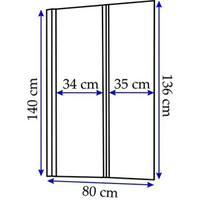 Vaňová zástena MAXMAX Rea AGAT 2 - 80x140 cm