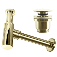 Umývadlový sifón s click/clack zátkou CALANI - univerzálny - svetlo zlatý