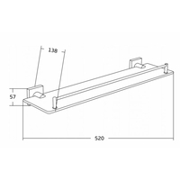 Kúpeľňová polička MAXMAX MEXEN RUFO - 50 cm - kov/sklo - chrómová, 7050937-00