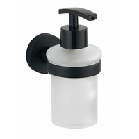 Závesný dávkovač mydla MAXMAX MEXEN TIBER s pumpičkou - kov/sklo - čierny matný, 7050540-70