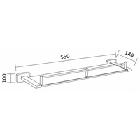 Kúpeľňová polička MAXMAX MEXEN ZOJA - 55 cm - kov/sklo - čierna matná, 7019137-70