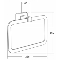 Kúpeľňový držiak na uteráky MAXMAX MEXEN ASIS - obdĺžnikový - čierny matný, 7017632-70