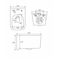 Závesné WC ELIS RIMLESS - biele + Duroplast sedátko slim