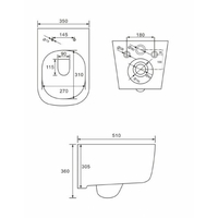 Závesné WC STELLA RIMLESS - biele + Duroplast sedátko slimplus