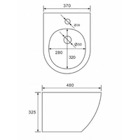 Závesný bidet MEXEN LENA 48 cm - čierny lesklý, 35224870