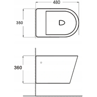 Závesný bidet RICO 48 cm - čierny lesklý