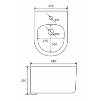 Závesný bidet MEXEN SOFIA 48 cm - čierny lesklý, 35544870