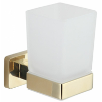 Závesný hranatý držiak kefiek MAXMAX MEXEN ASIS - kov/sklo - zlatý, 7017638-50