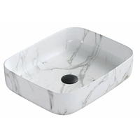 Keramické umývadlo CARLA - imitácia kameňa - biele / šedé, 21555092