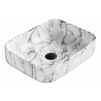 Keramické umývadlo CARLA - imitácia kameňa - biele / čierne, 21555093