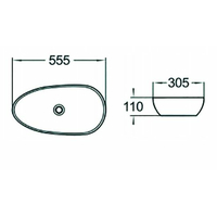 Keramické umývadlo MAXMAX MEXEN LUCIA 55,5 cm - biele, 21925500