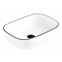 Keramické umývadlo RITA - biele / čierne, 21084507