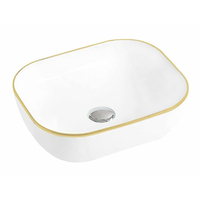 Keramické umývadlo RITA - biele/zlaté, 21084505