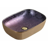 Keramické umývadlo RITA - fialové/zlaté, 21084557