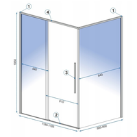 Sprchovací kút MAXMAX Rea SOLAR 90x90 cm - zlatý