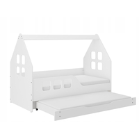 Detská domčeková posteľ KIDHOUSE s prístelkou - biela - ľavá - 160x80 cm