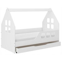 Detská domčeková posteľ KIDHOUSE so zásuvkou - biela - pravá - 160x80 cm