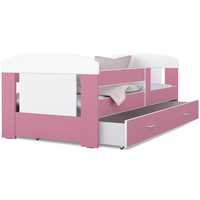 Detská posteľ so zásuvkou PHILIP - 140x80 cm - ružovo-biela