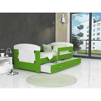 Detská posteľ so zásuvkou PHILIP - 160x80 cm - zeleno-biela