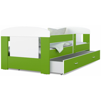 Detská posteľ so zásuvkou PHILIP - 160x80 cm - zeleno-biela