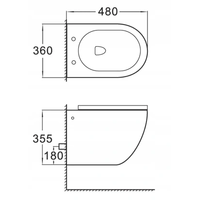 Závesné WC MEXEN LENA RIMLESS - tmavo šedé matné + Duroplast sedátko, 30224071