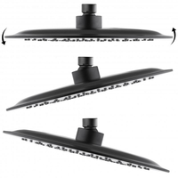 Sprchová dažďová hlavica YOKA SLIM - guľatá - 25 cm - čierna