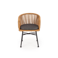 Záhradná ratanová stolička INDI - čierna / prírodná