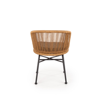 Záhradná ratanová stolička INDI - čierna / prírodná