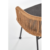 Záhradná ratanová stolička INDI - čierna / prírodná