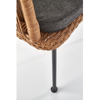 Záhradná ratanová stolička INDI - čierna / prírodná