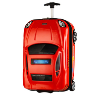 Detský cestovný kufor AUTO šport/hasiči - červený