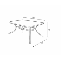 Záhradný stôl MOSLER- 150x90x72 cm