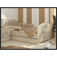 NA SKLADE: Detská posteľ s výrezom MÉĎA so šuplíkom - prírodná 140x70 cm + 1x krátka a 1x dlhá zábrana