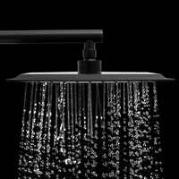 Sprchová dažďová hlavica YOKA SLIM - hranatá - 22,5 cm - čierna