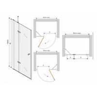 Sprchové dvere MAXMAX ROMA 100 cm - zlaté