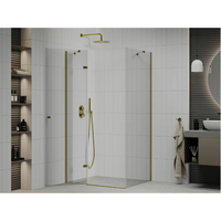 Sprchovací kút ROMA 70x70 cm - zlatý - číre sklo