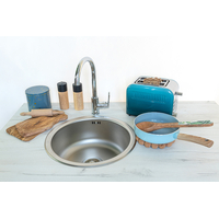 Kuchynský kovový drez MORNING - 43 x 43 cm - jednokomorový - hladký