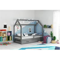 Detská domčeková posteľ REGINA so zásuvkou 160x80 cm - grafitová