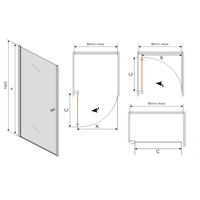 Sprchové dvere MAXMAX PRETORIA 70 cm - zlaté