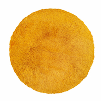 Plyšový okrúhly koberec SOFT 90 cm - žltý
