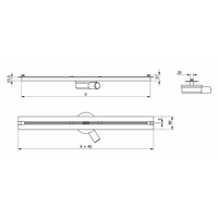 Sprchový žľab MAXMAX Mexen FLAT 360 SUPER SLIM - čierny, 1751130