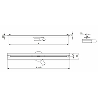 Sprchový žľab MAXMAX Mexen FLAT 360 SUPER SLIM, 1051130